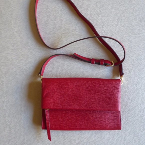 Nordstrom Handbags - NORDSTROM GENUINE LEATHER CROSSBODY BAG, W 8.5" X H 5.5"X D 0.5", NEW